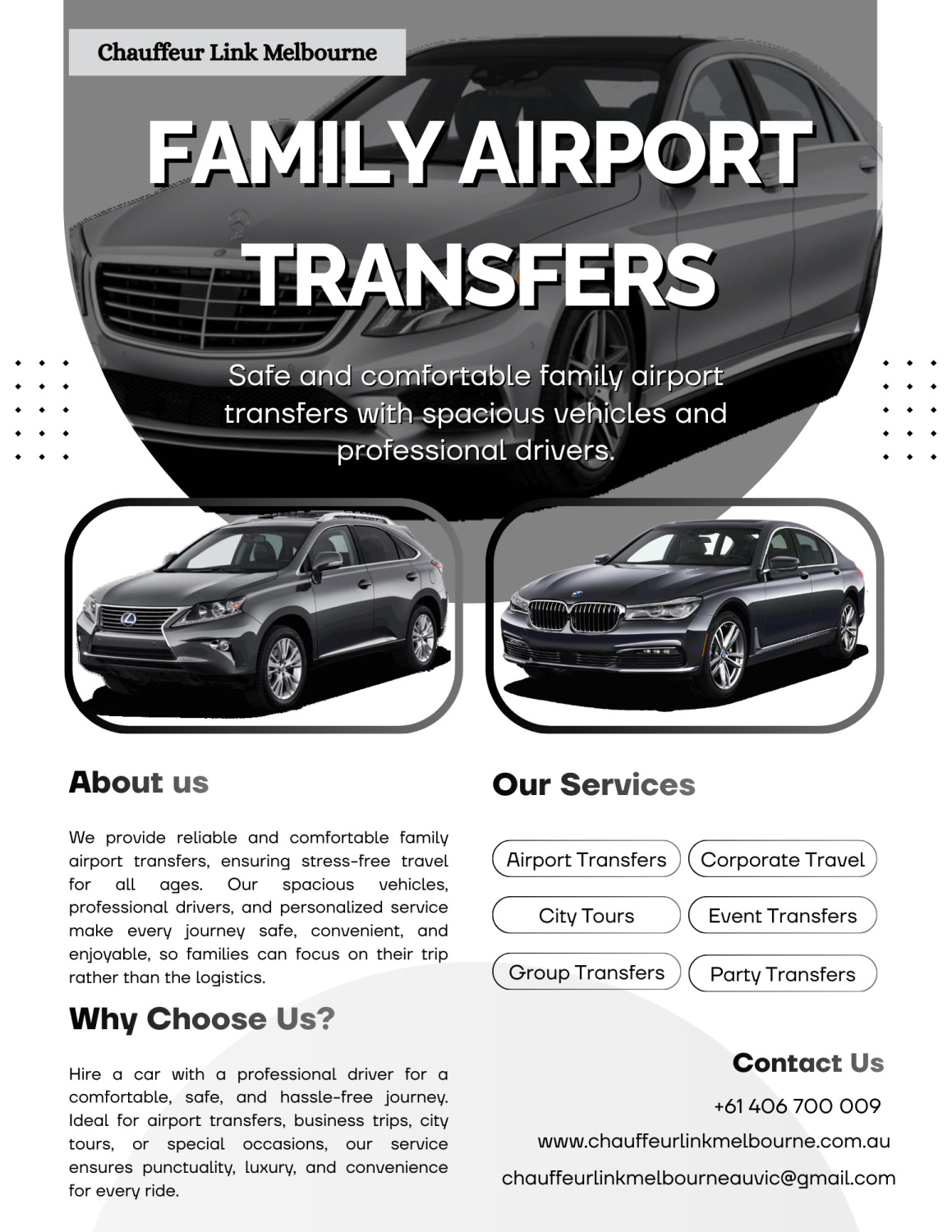 Luxury Airport Transfers Melbourne with Chauffeur Link Melbourne – Stylish, Comfortable & Reliable Travel Every Time